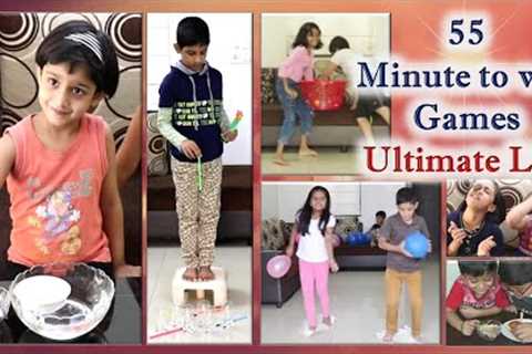 55 Minute to win it games | One minute games | Party games | Birthday games | games for kids